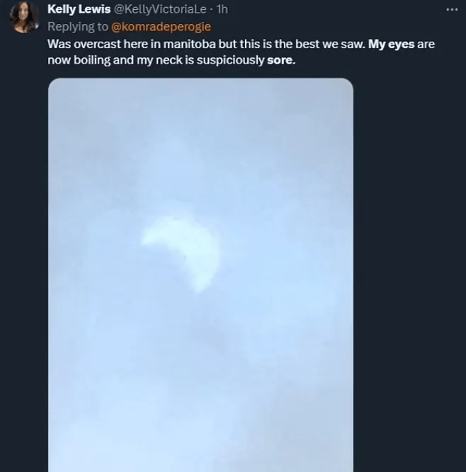 全网炸锅加拿大人看日食出事了大批人眼睛疼痛几秒钟恐致永久性伤害