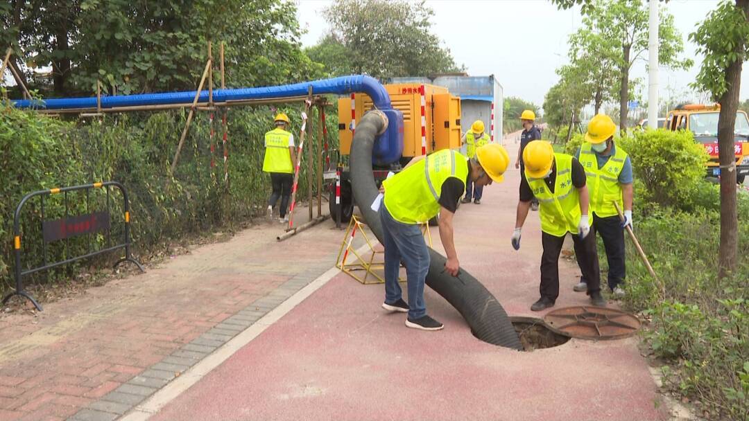 沙田镇举行城市内涝排水防涝应急抢险演练
