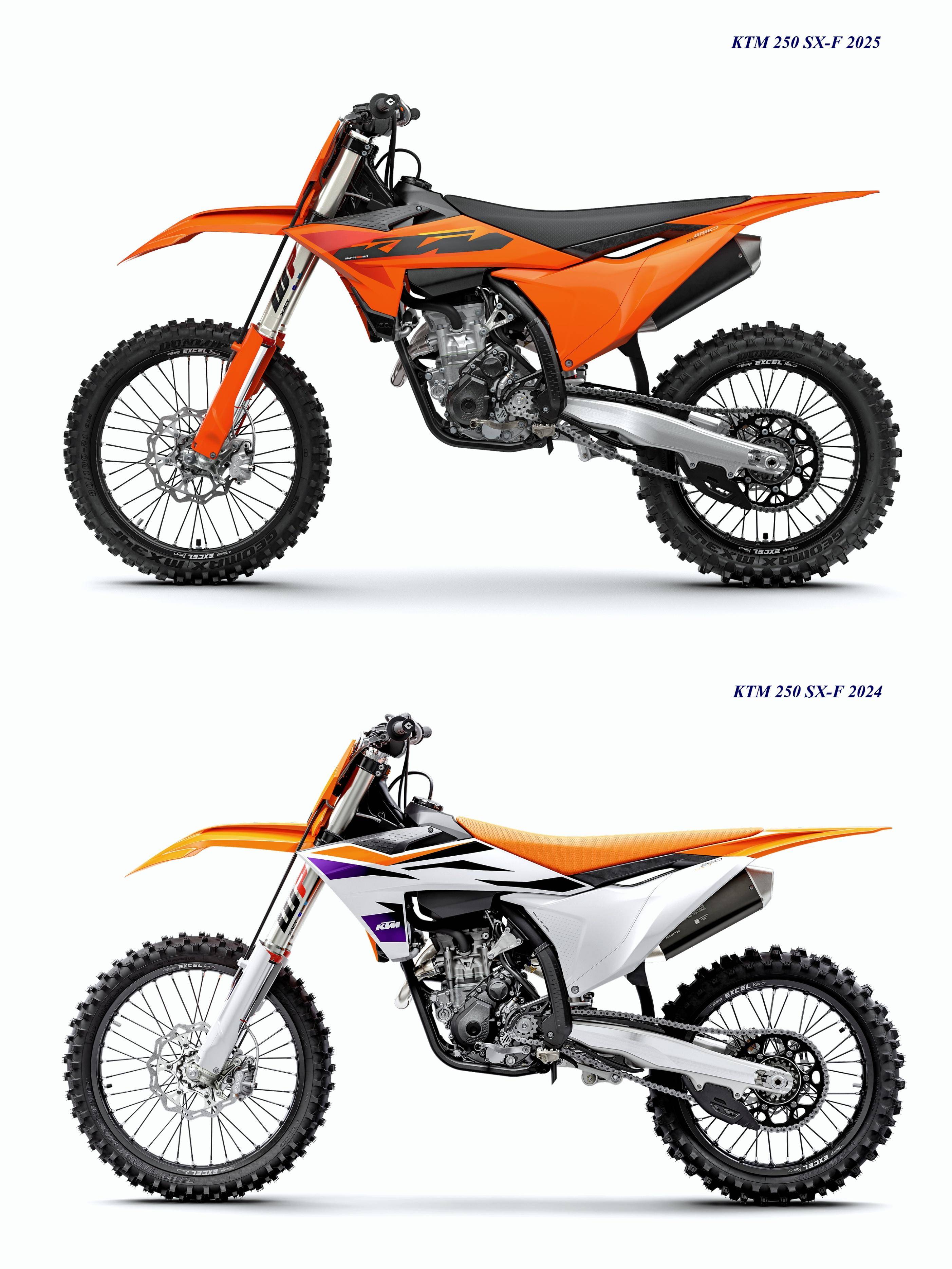 经过中期改进,ktm 2025 市售越野赛车 sx,sx-f 系列