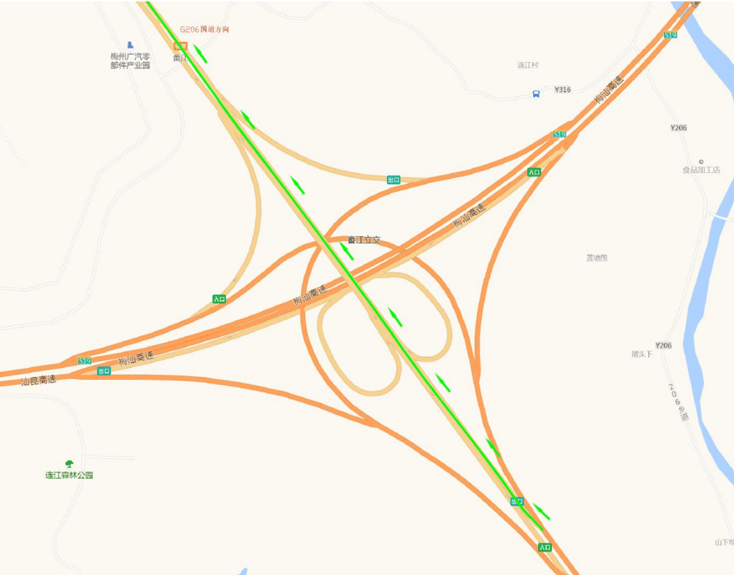 附图注意绕行梅州高速多条车道将封闭