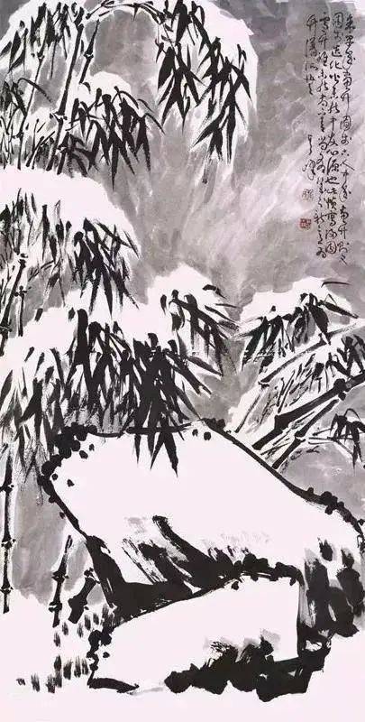 大师写雪竹飞雪有声惟在竹间最雅