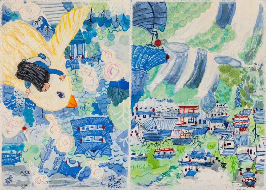 这里有一大波幸福感满满的儿童画,还有"ai遇见古诗词"……_作品_闵行