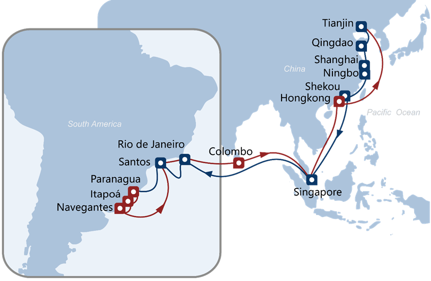 中远海控升级优化远东-南美东航线