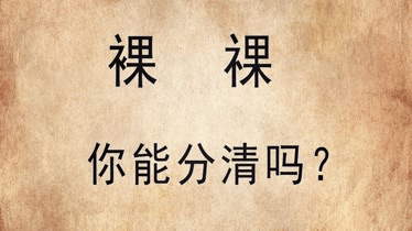 "裸"字的结构是由"衤"和"果"字组成,"衤"是一个部首,同"衣",俗称"衣字