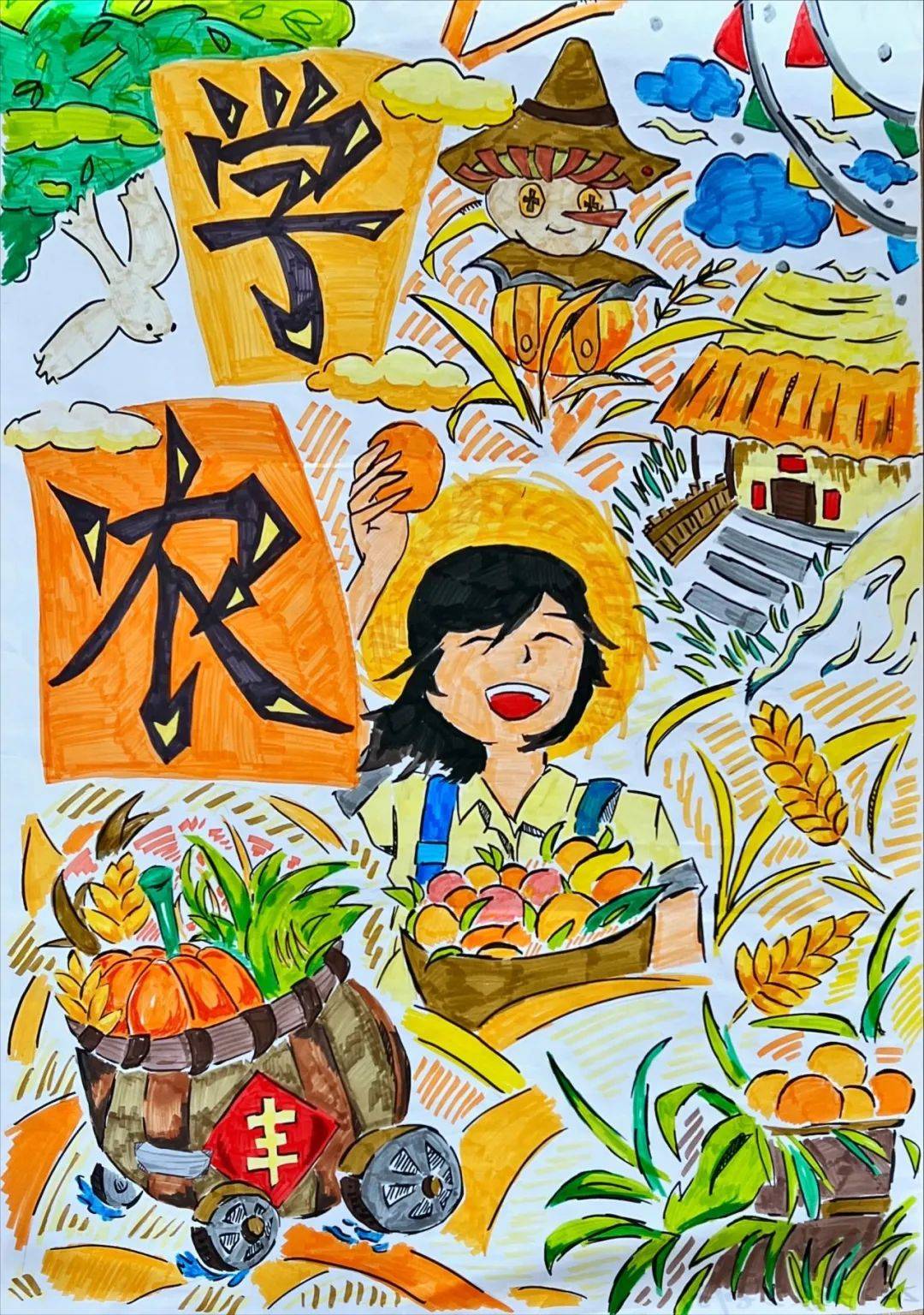 全环境立德树人 | 青岛十九中学农实践圆满落幕,各班创意海报展劳动