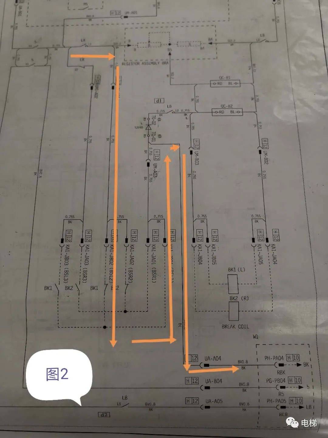 干货:三菱电梯抱闸电路分析