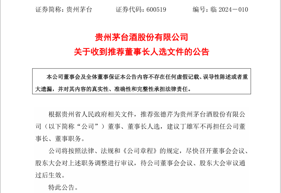 贵州茅台6年四次换帅，这次是位老茅台人