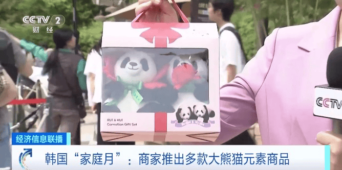   “富宝”带着巨大的热情回到了中国！韩国“家庭月”期间，商家推出了多款大熊猫元素产品。 