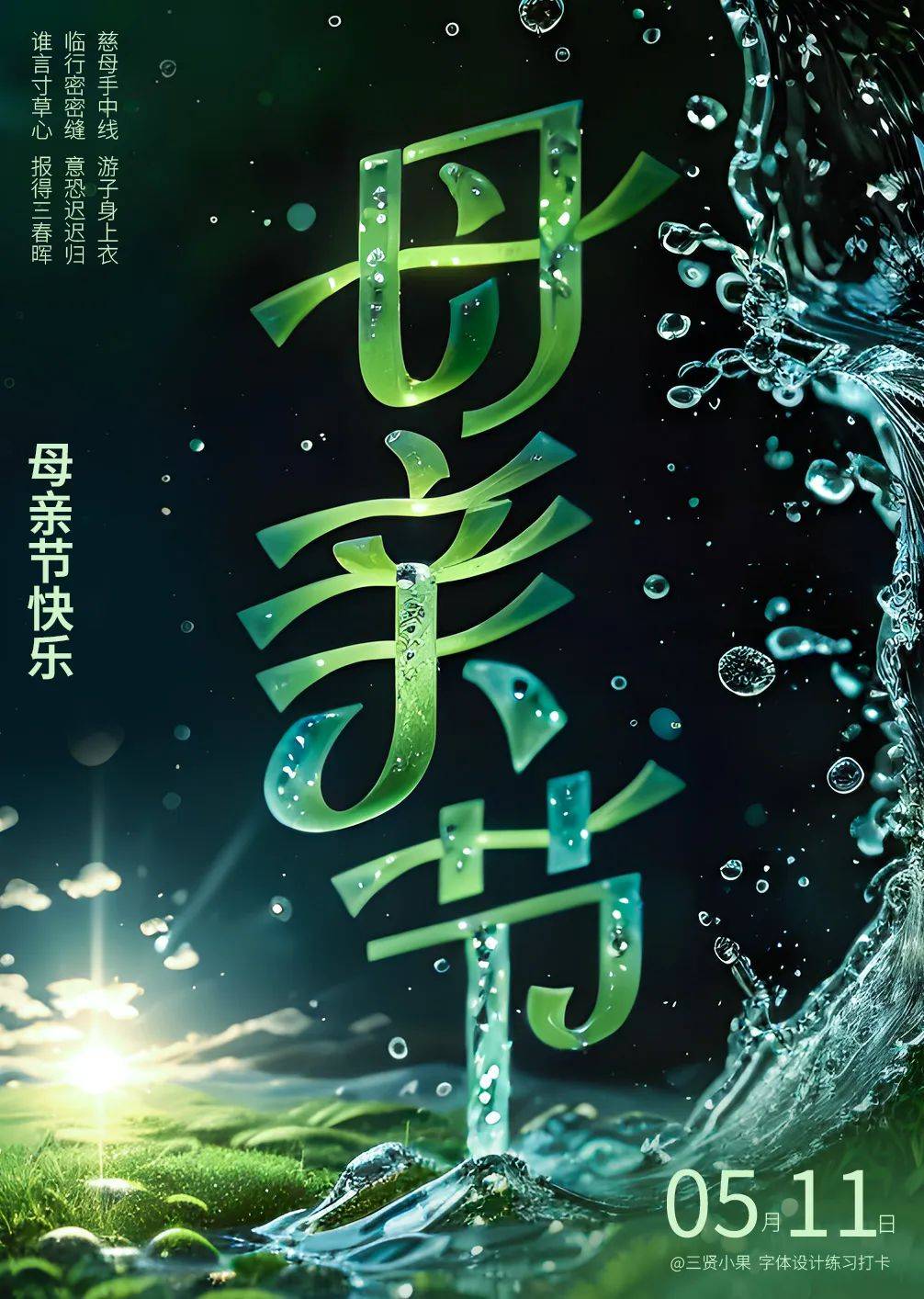 字体帮2959: 母亲节 今日命题: 自由命题