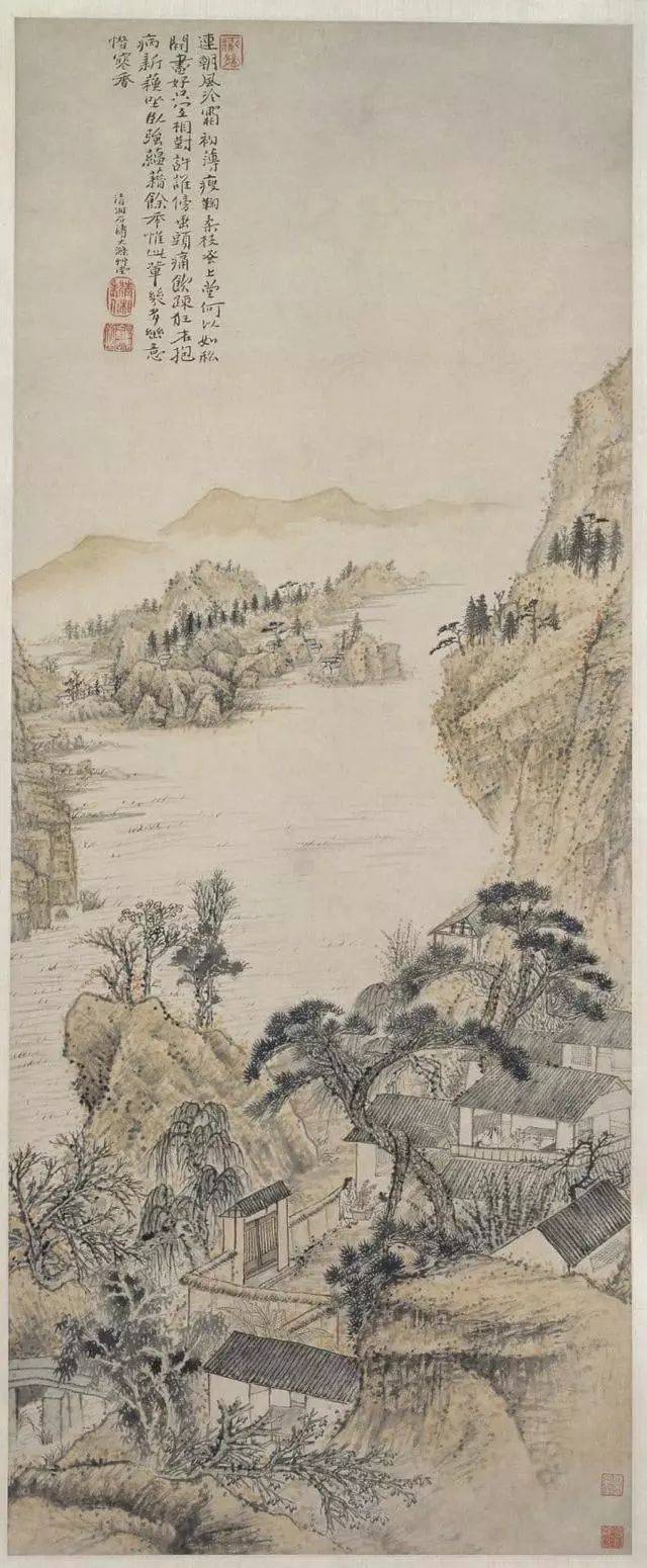 石涛 对菊图 北京故宫博物院藏综合来看,石涛的山水画作品呈现出了