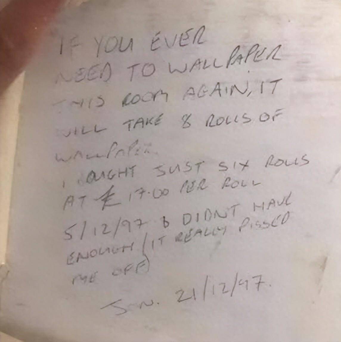 澳大利亚女子装修房子时发现一张秘密纸条