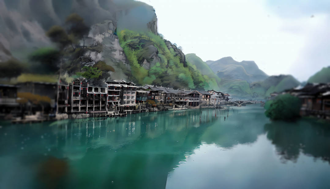 画一组夏日贵州山水画!