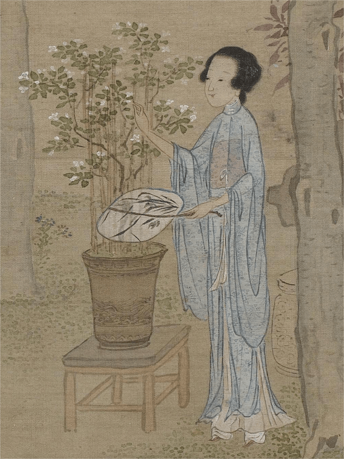 端阳熏风丨端午画扇,粽情飘香_扇子_蜀葵_扇面