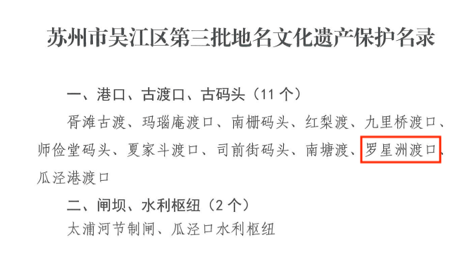 喜讯!同里这个地方入选吴江区第三批地名文化遗产保护名录_星洲_里人_同里镇