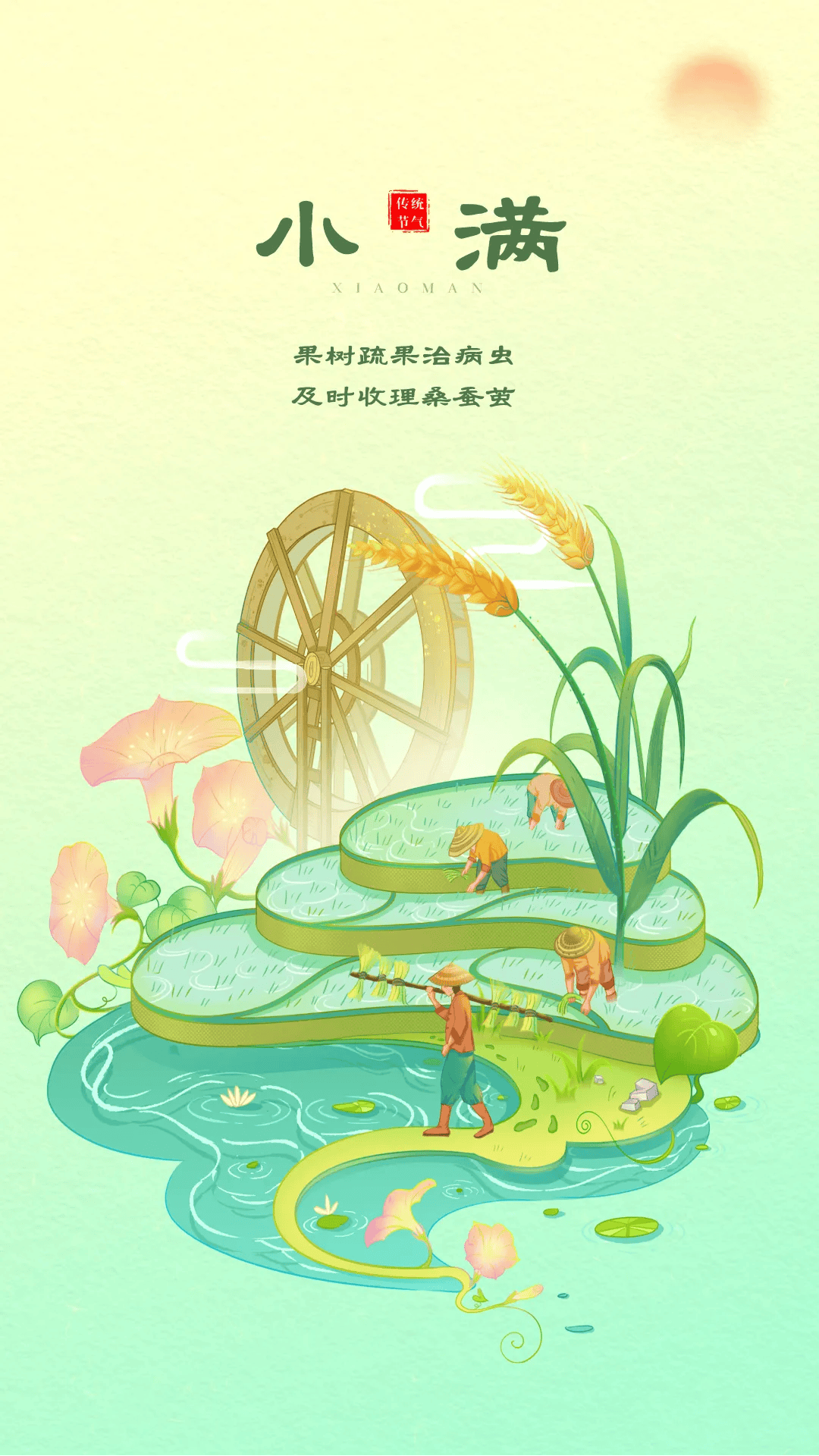小满节气文案海报|小满初盈 静待丰收