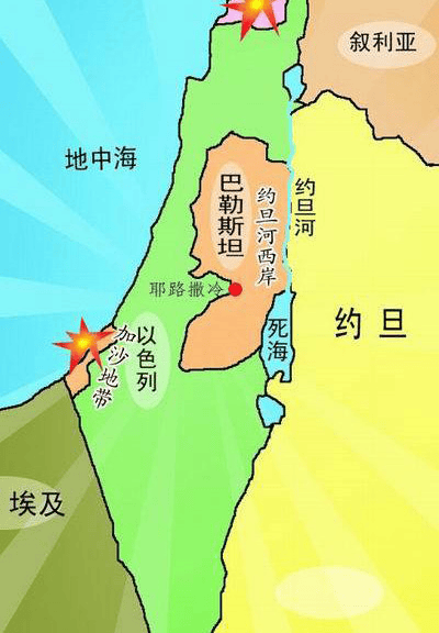 巴勒斯坦地图高清图片