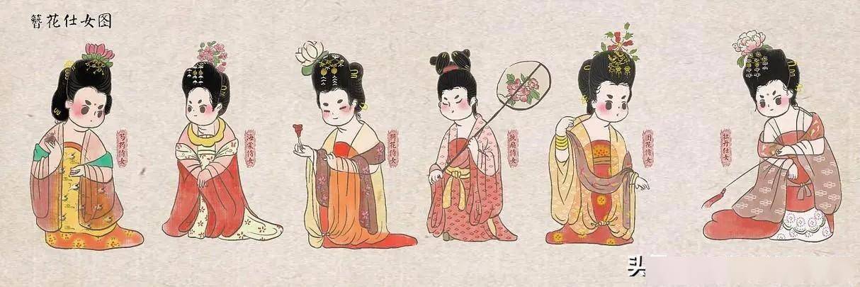 从《簪花仕女图》卷中映射出唐代服饰图案造型纹样都经过一定的考究