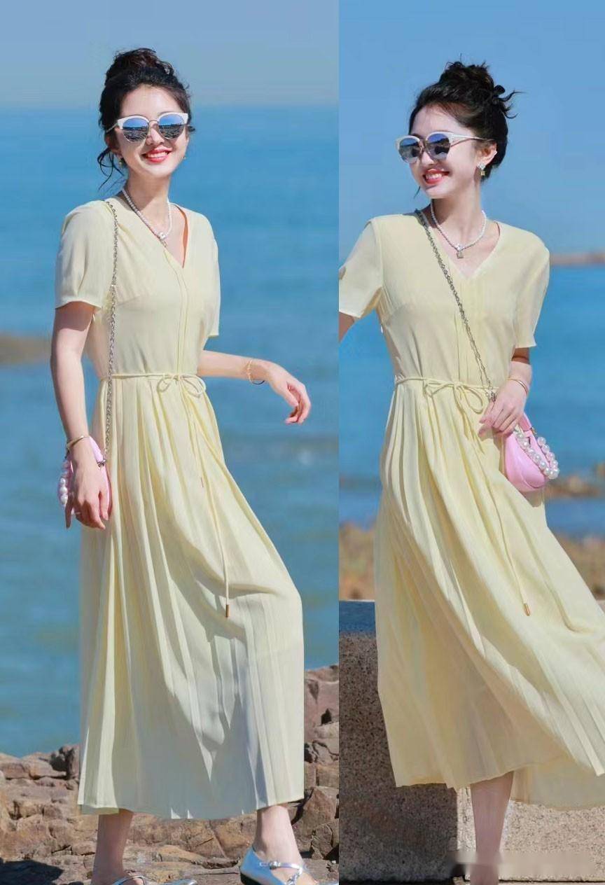 夏天穿搭适合多点色彩!建议试试蓝色,浅黄,紫色,亮眼时髦