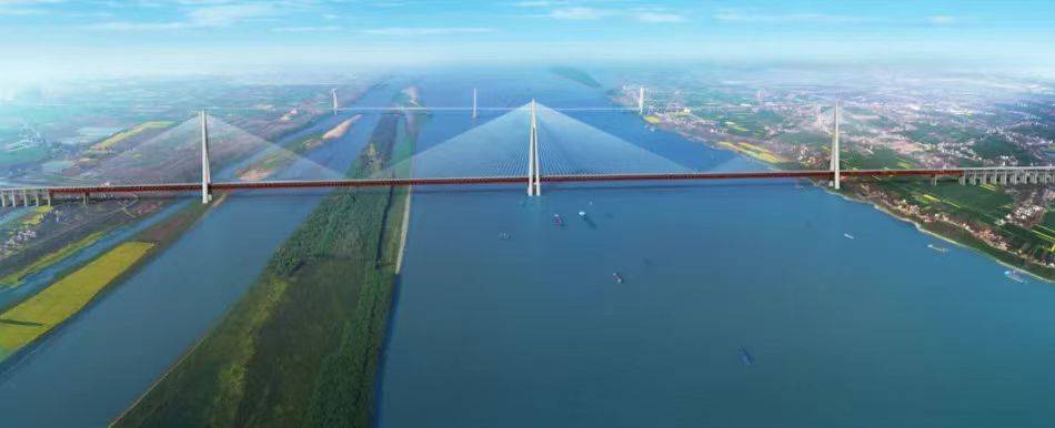 115层楼高!马鞍山长江公铁大桥4号主塔封顶,鸟瞰长江