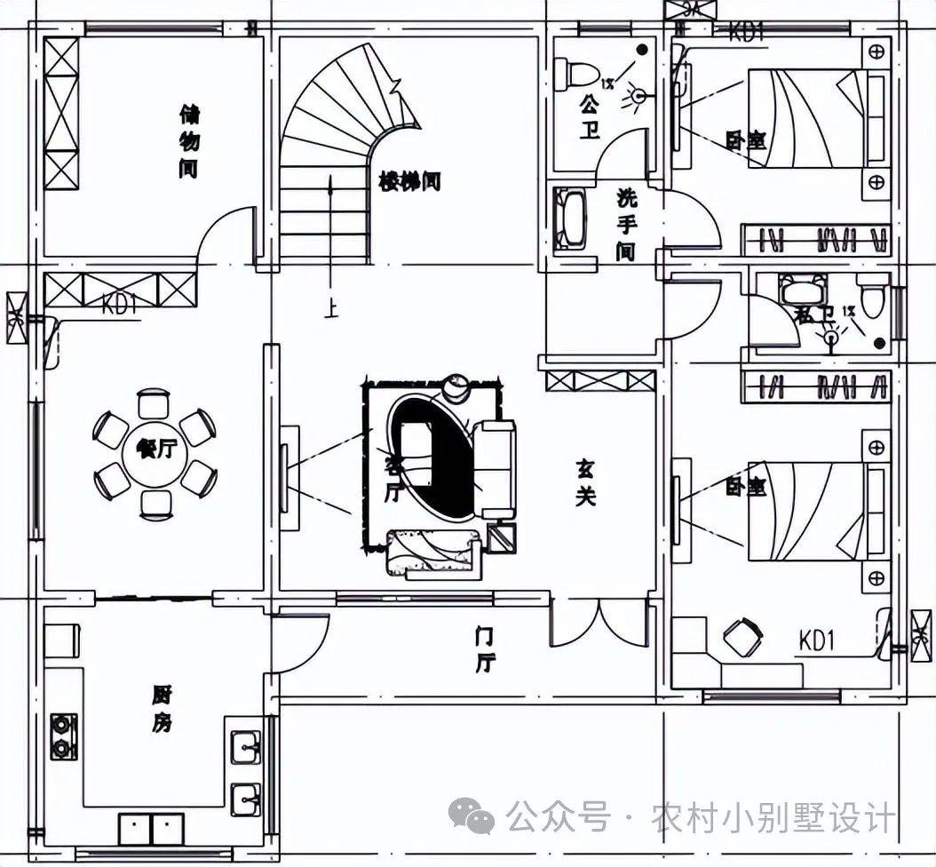 三层现代风别墅,外观简约时尚;在乡村建房的好处就是自由可以自己选择