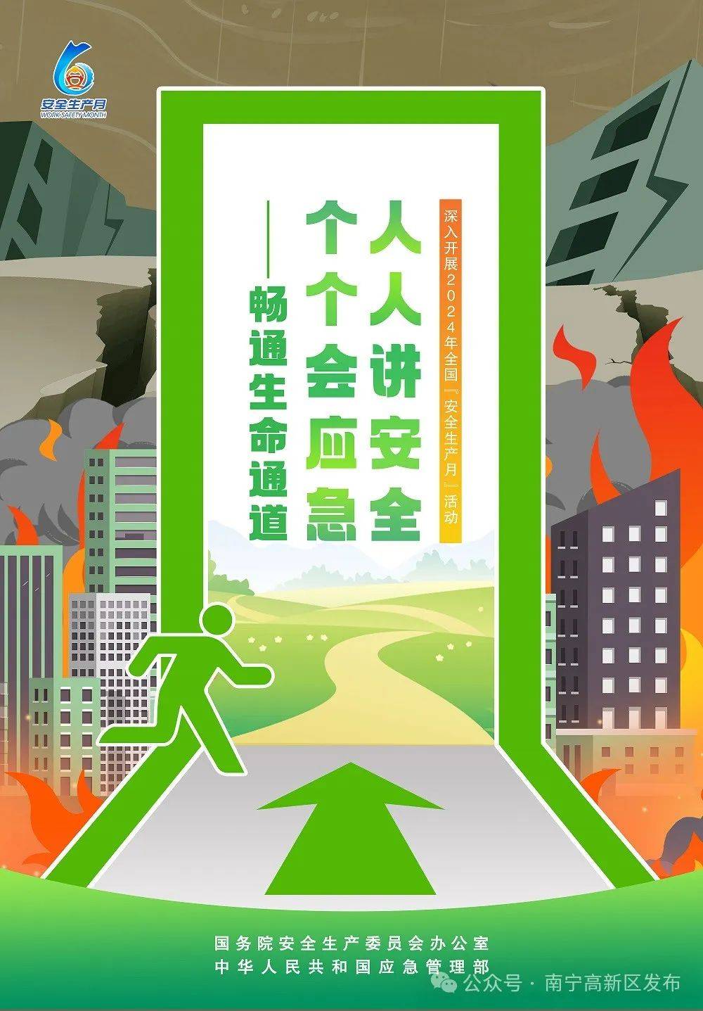 【宣传海报】人人讲安全,个个会应急——畅通生命通道