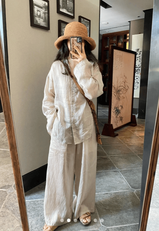 18套 |带来松弛感的夏日亚麻穿搭,附品牌~_连衣裙_鞋子_套装