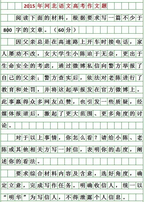 河北2024年高考作文题来了!(附历年高考作文题)
