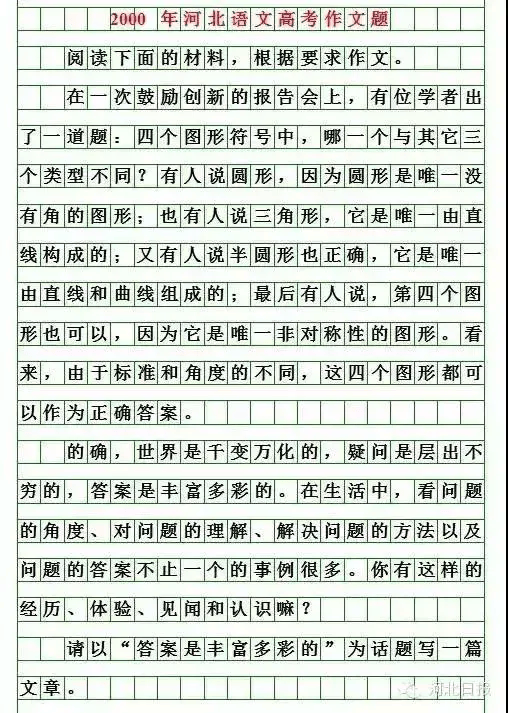 河北2024年高考作文题来了!(附历年高考作文题)