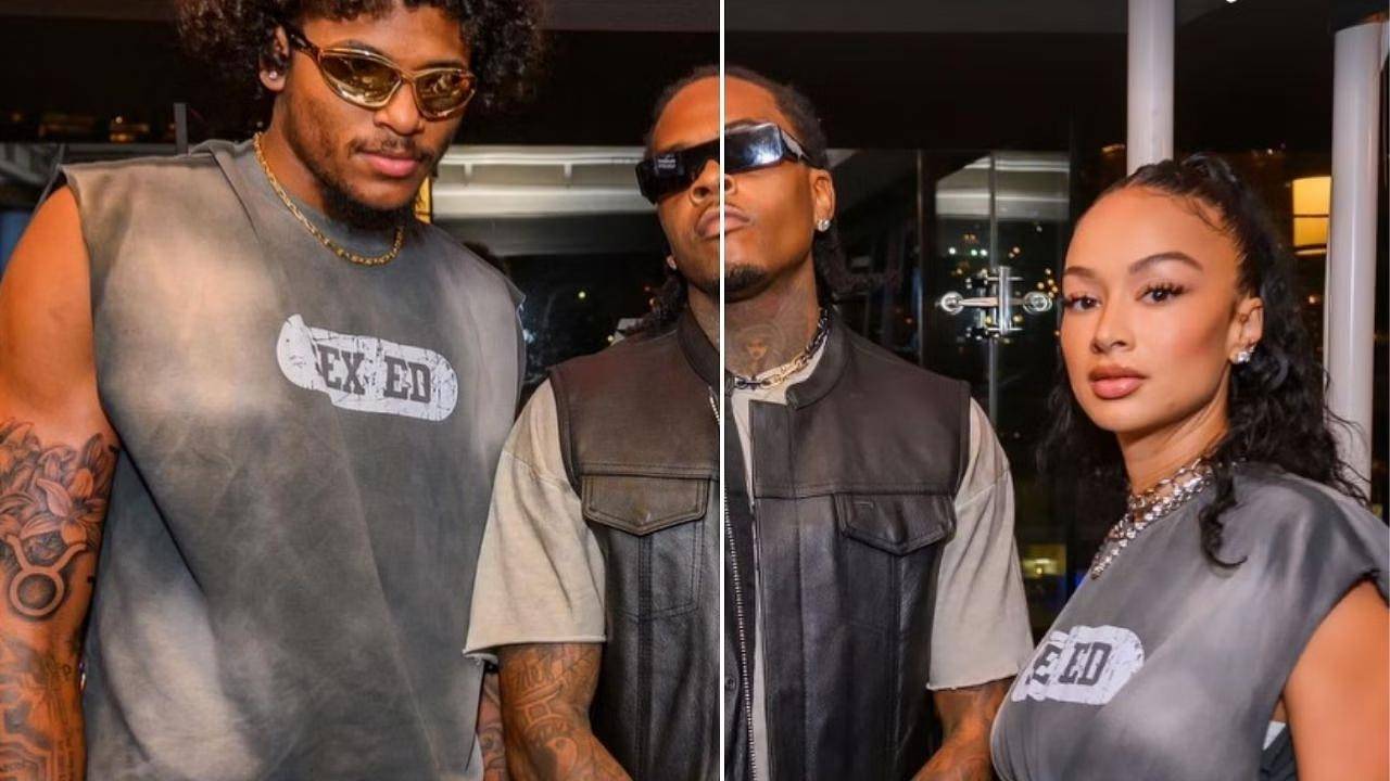 甜度爆表!杰伦-格林与39岁女友外出15大方秀情侣t恤