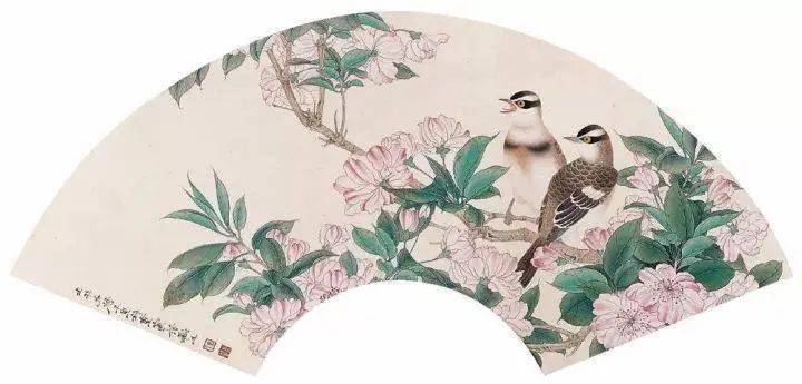 一组工笔扇面,美得有些犯规了!_国画_合作_教程