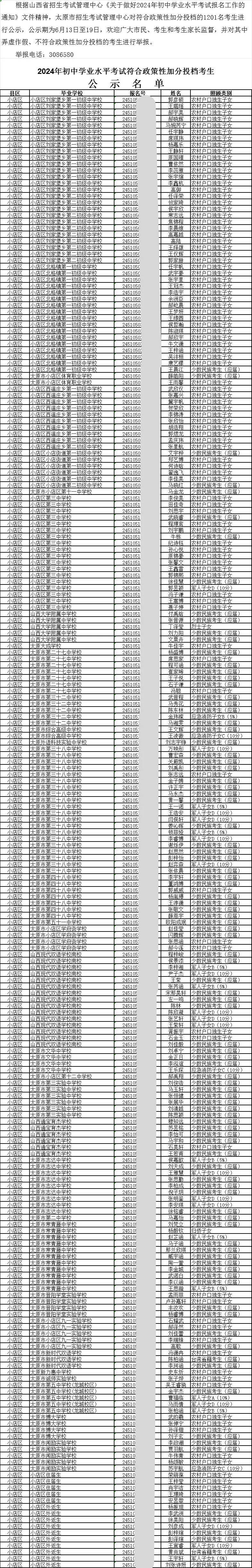 加分名单公示!太原中考成绩预计7月11日公布