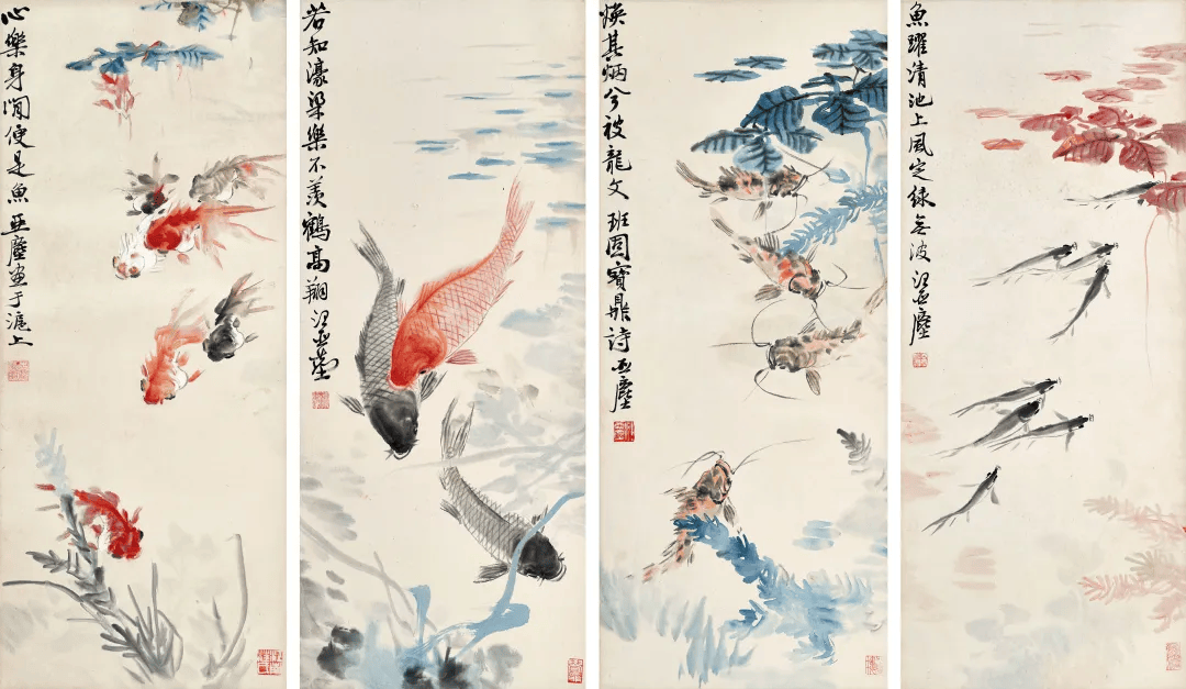 中国美術　汪亞塵　肉筆画　金魚 金鱼先生——汪亚尘- Grandmaster JinBodhi 金菩提宗师