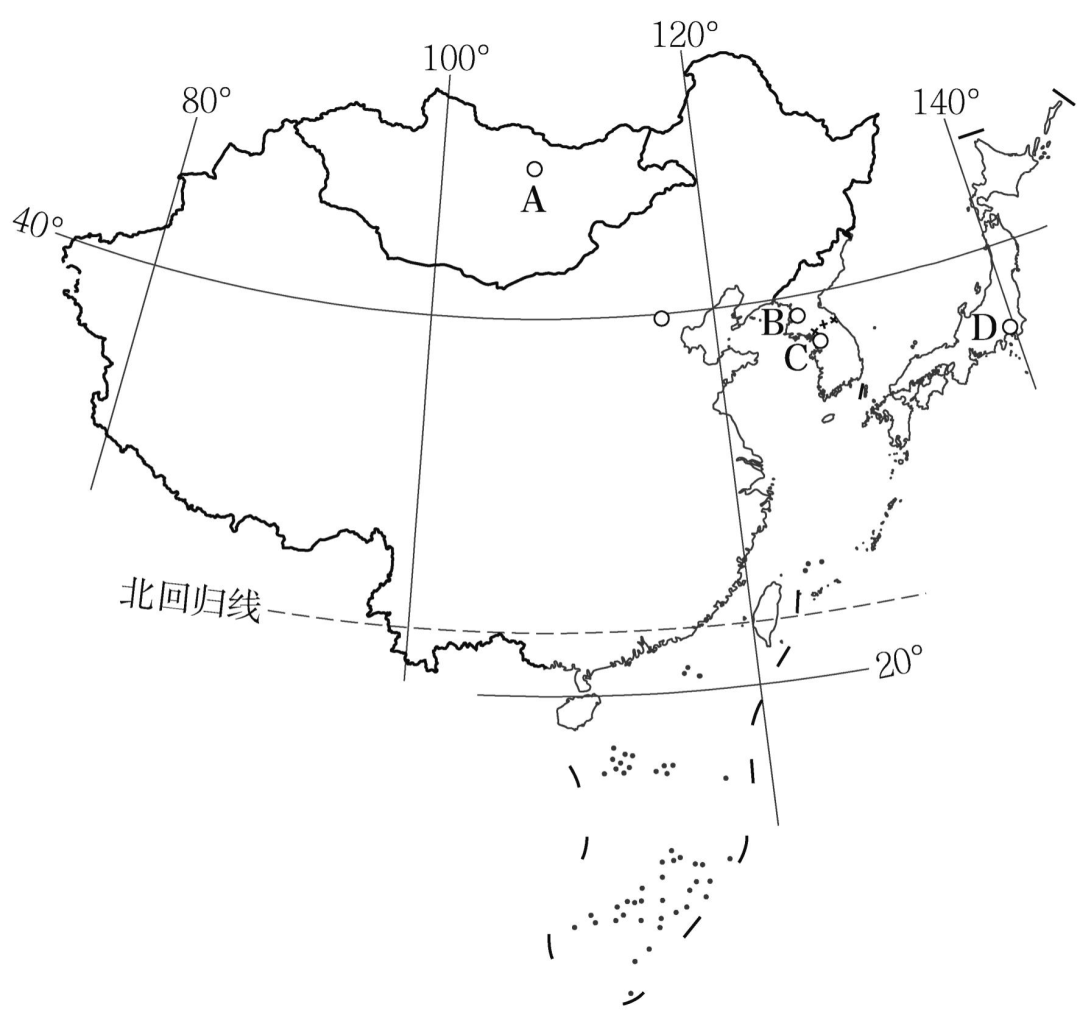 东亚地图手绘图片