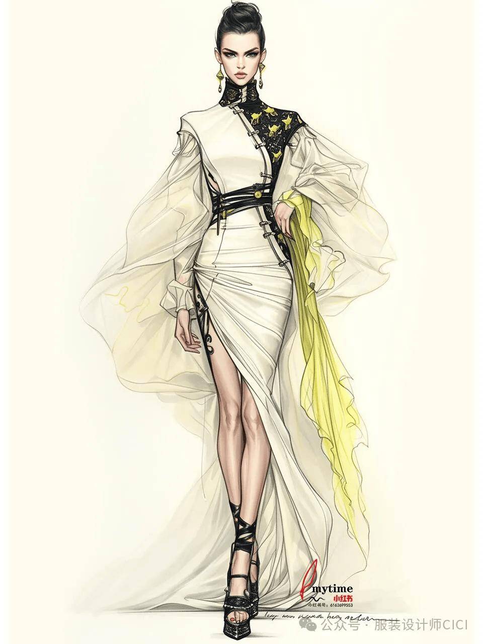 注:本文图片来源于小红书:mytime,供学习参考,ai服装设计——新中式1