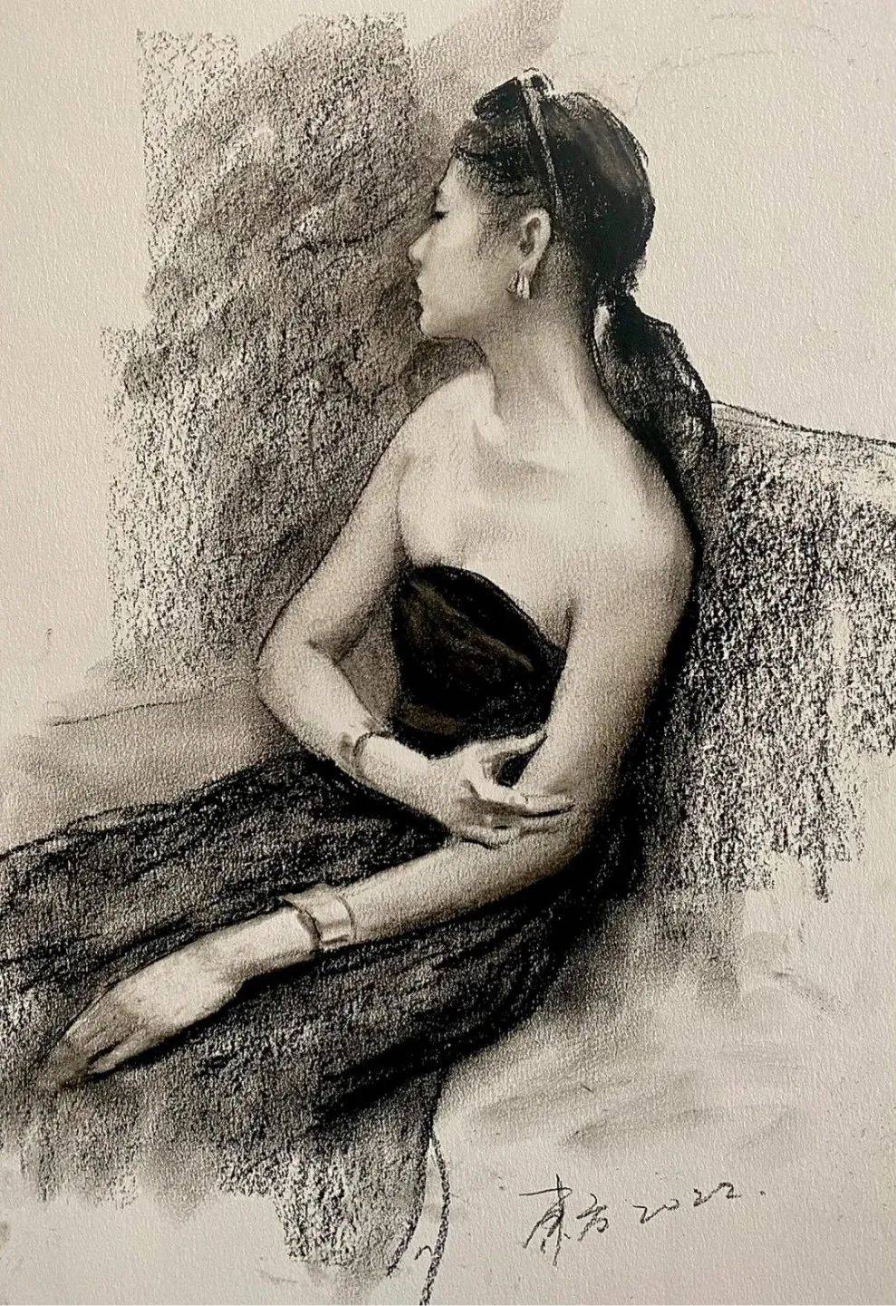 大神的半身像素描速写,牛!