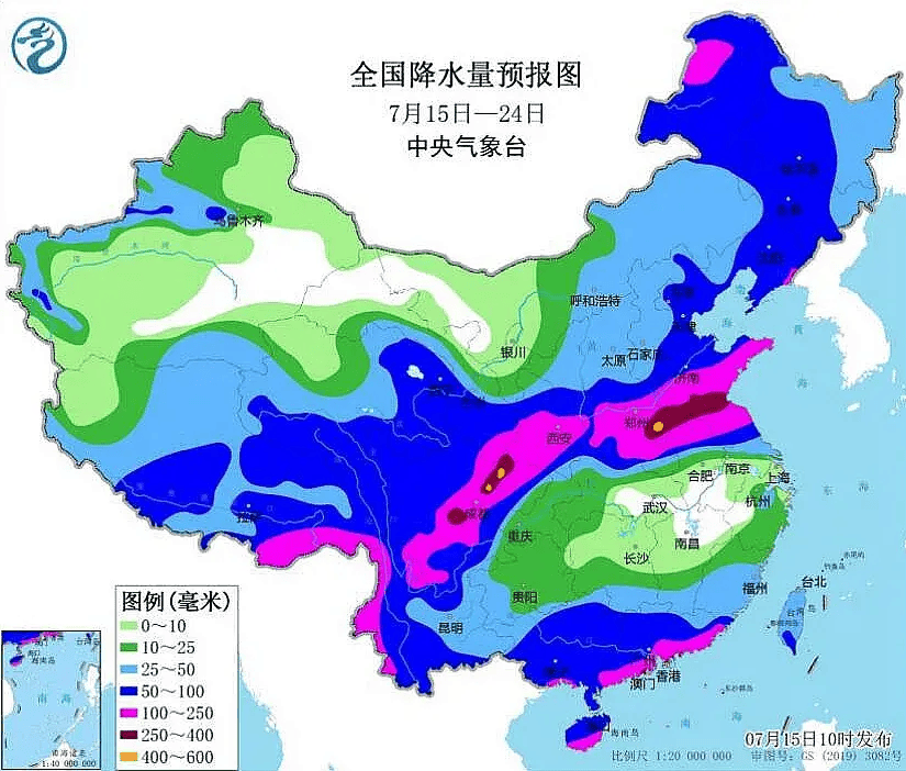 1一7天降水量分布图图片