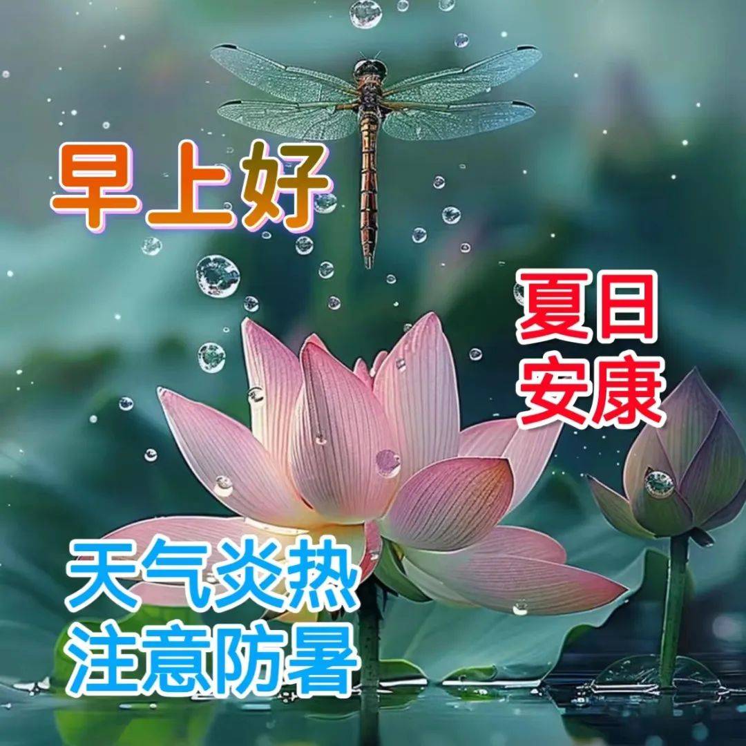 中老年早上好表情包大全,炎热天气,多喝水,多吃瓜,祝夏日一切顺利