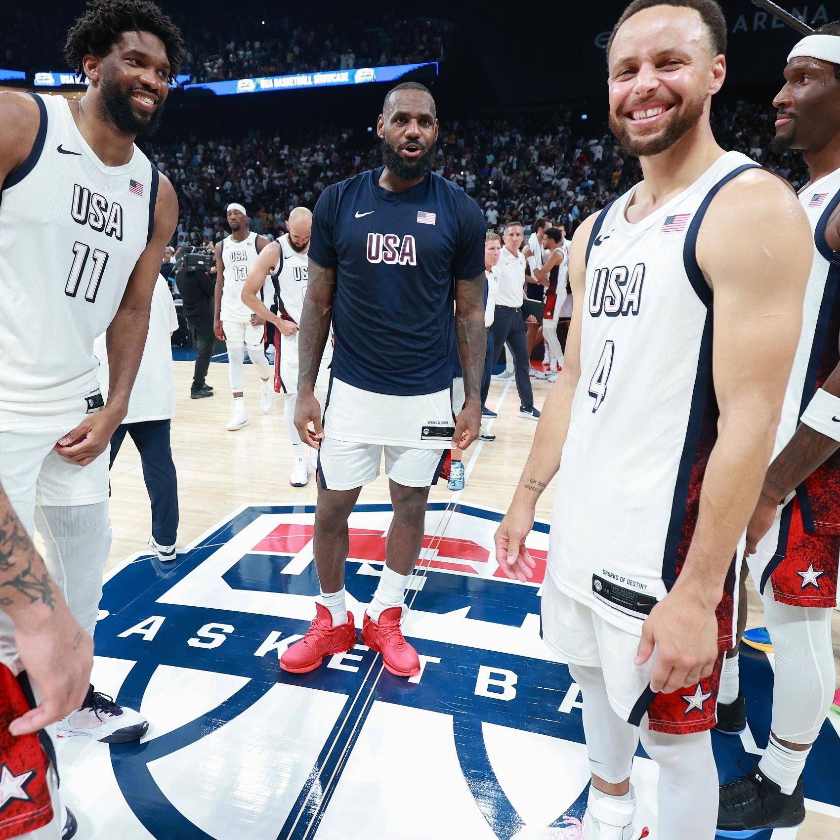 奥运时会变吗?美国梦之队热身赛5连胜 仅老詹&库里&恩比德全首发