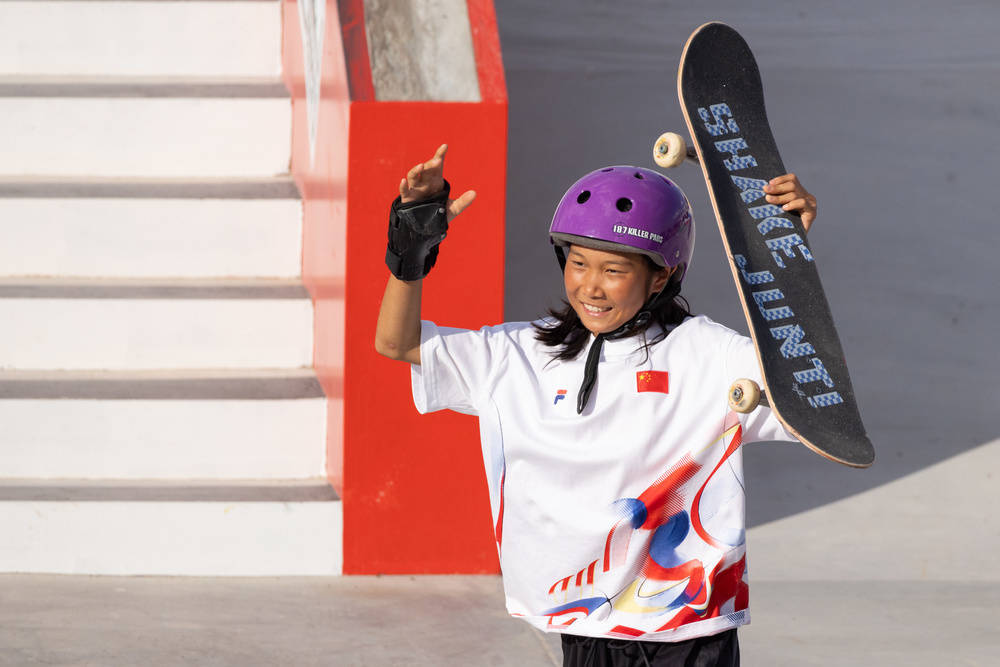 祝贺,崔宸曦获得巴黎奥运会滑板女子街式第四名