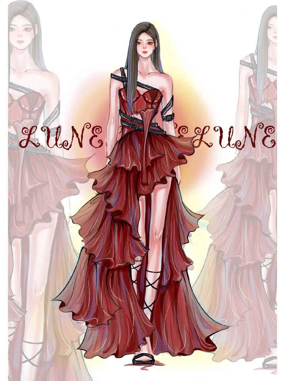 时装效果图 | 板绘时装效果图分享_褶皱_春夏_系列