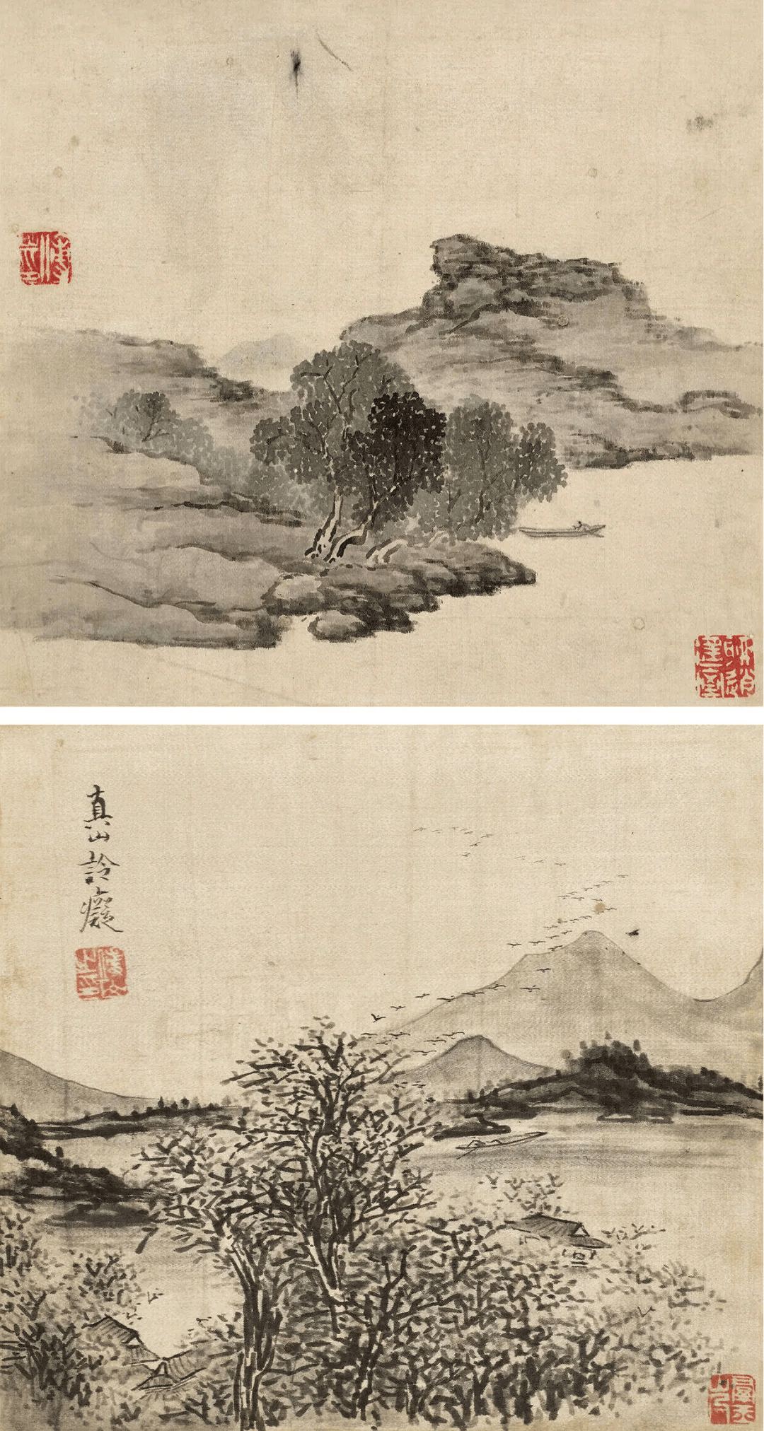 傅山的逸趣山水:山间一夜雨 树杪百重泉_画作_绘画_山西大同