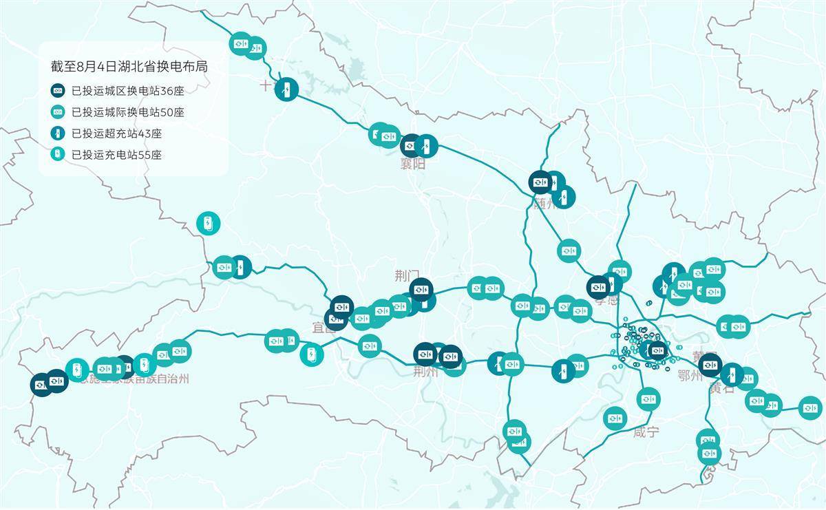 截至8月4日,蔚来已在全国布局换电站2464座,充电桩22927根,其中高速换