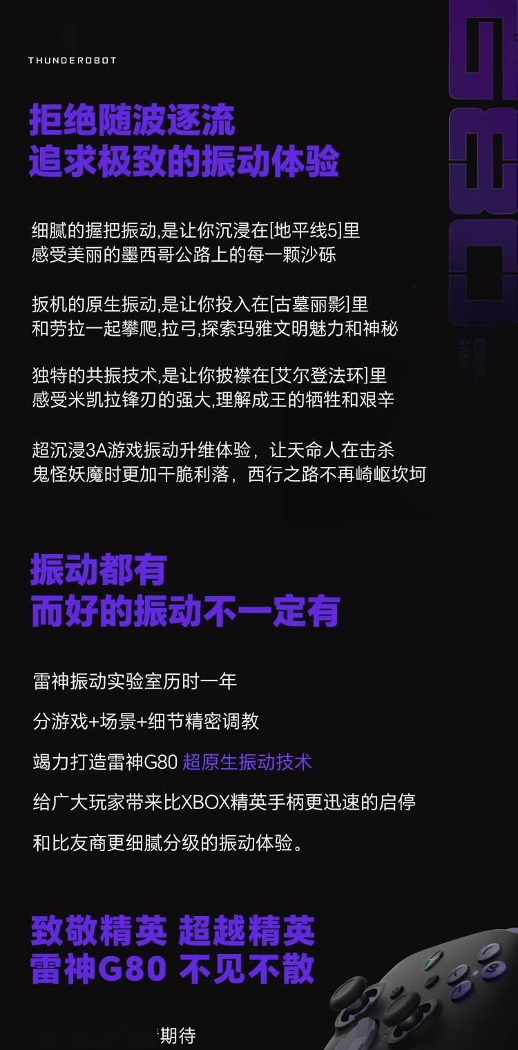 雷神G80三模精英手柄8月19日发布 支持四马达H桥急停