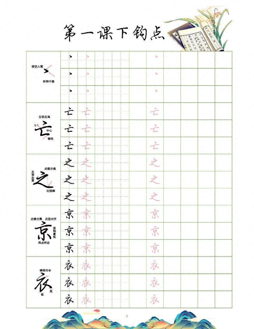 行楷入门,你需要了解的基本笔画特点_楷书_结构_字帖