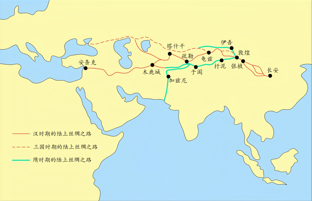 陆上丝绸之路简笔画图片