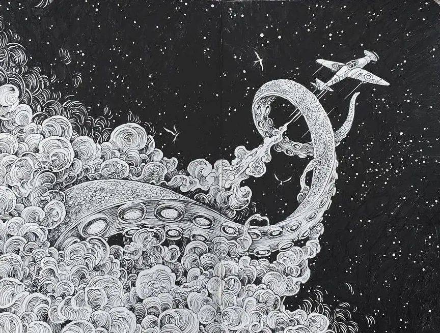 针管笔创造的黑白宇宙|菲律宾插画师