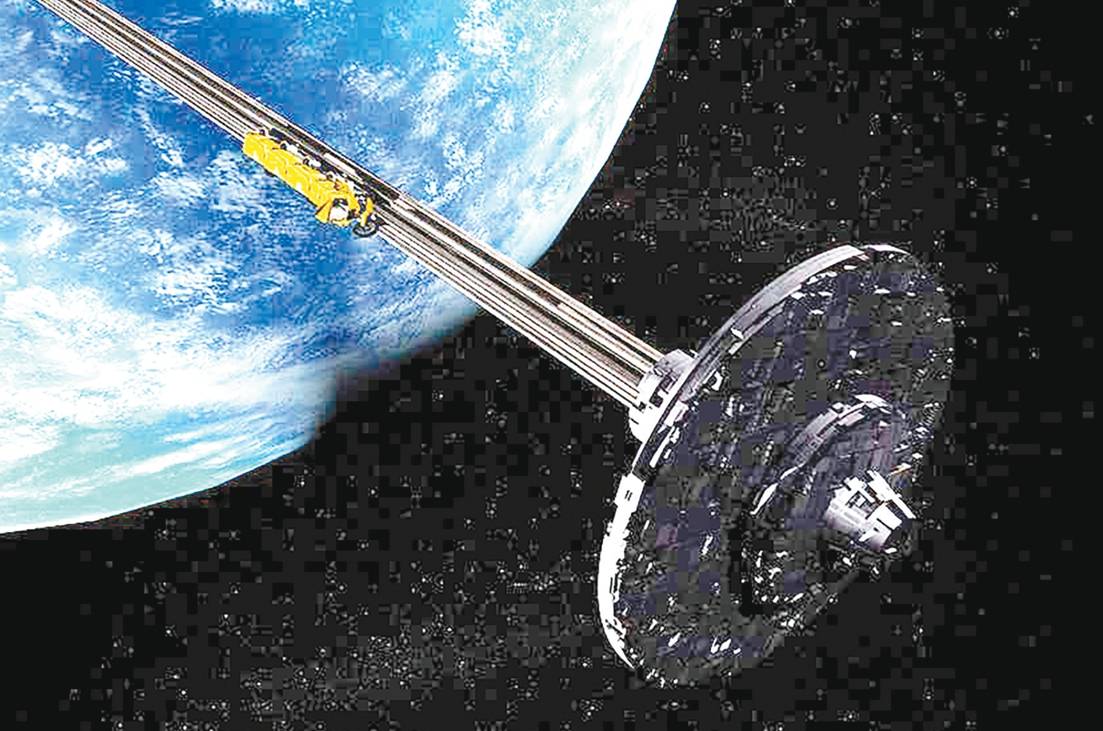 高达634米的东京晴空塔建造工程后,雄心勃勃地提出建造太空电梯的计划