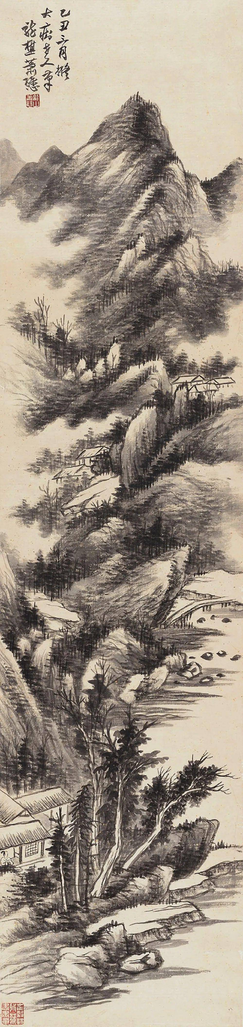 萧谦中的墨笔山水,真超逸!