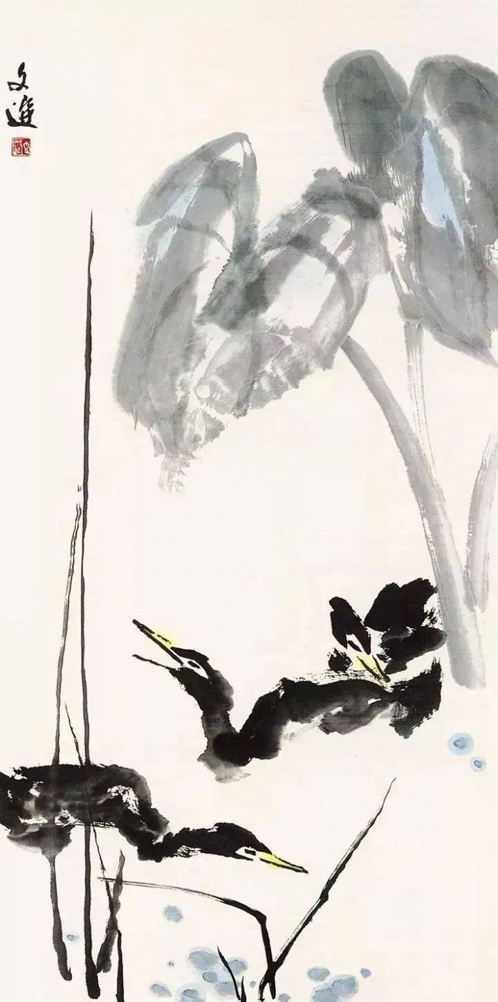 汤文选这16幅大写意花鸟,有味道!_作品_艺术_国画