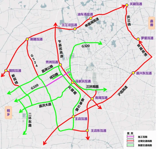 竺士进:"周边的企业走成功路绕行,过境交通绕行途径是走嘉湖公路,中山